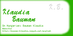 klaudia bauman business card